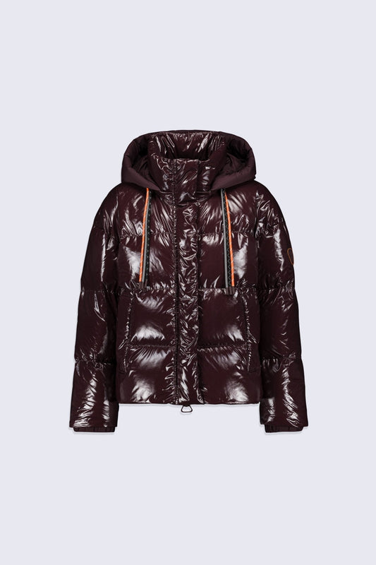 Doudoune courte brillante Lili Bright Noir Verte Bordeaux